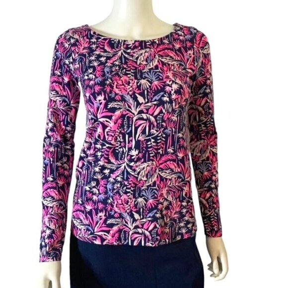 Lilly Pulitzer Tristan Navy Swing of Things Top XSmall - Picture 1 of 4